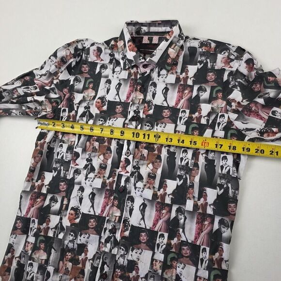Audrey Hepburn Print Eight X Premium Slim Fit Button Down Shirt Mens Medium - Picture 3 of 8